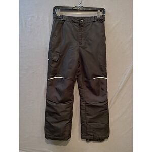 Swiss Tech Snow Pants Boys Large (10-12) Black Belted Waist Pockets Winter Ski